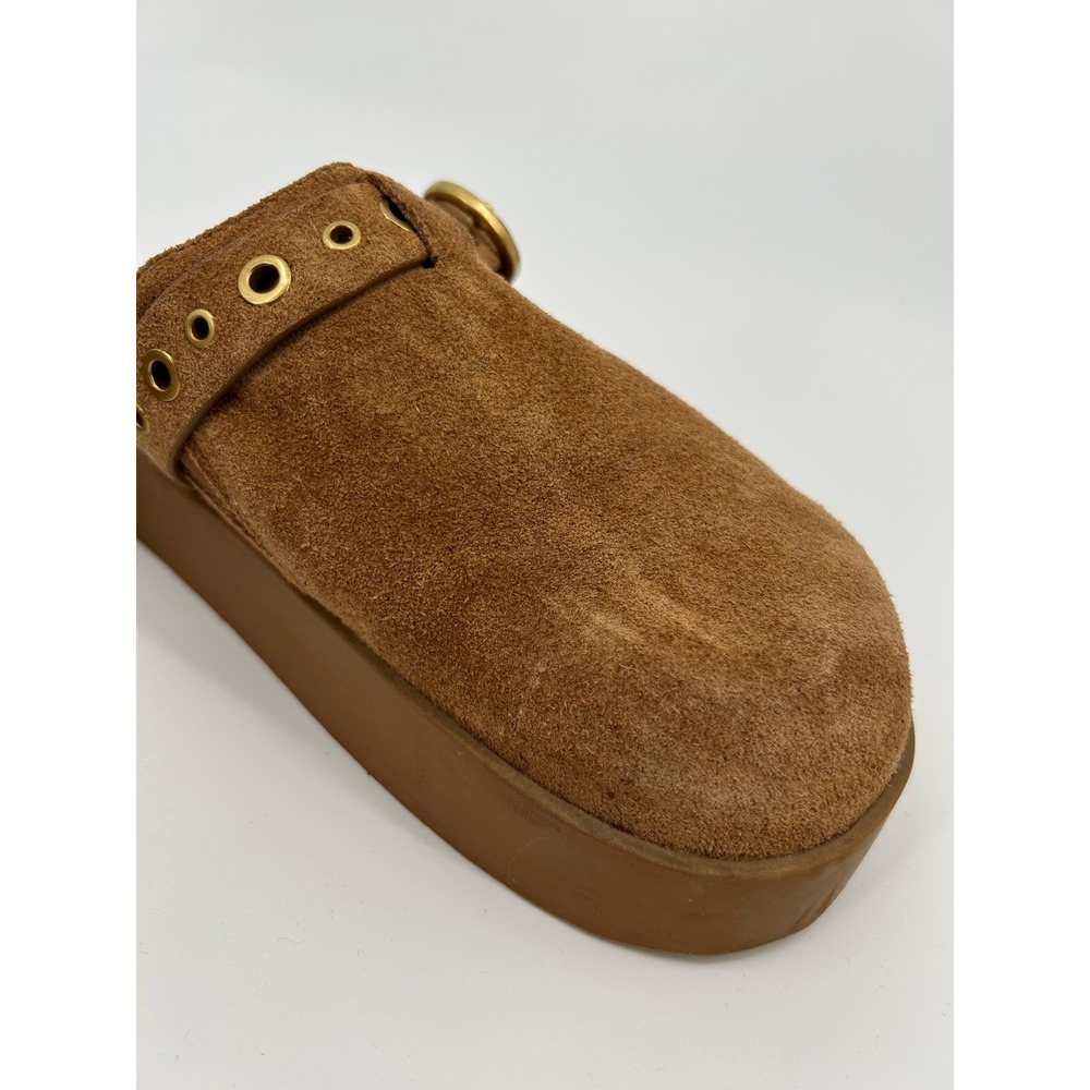 Rag & Bone Ansley Suede Platform Clogs Brown Buckle Mules Lug Sole Womens SZ 8 - Picture 5 of 16